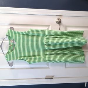 J.Crew Kelly Green and White Stripe Dress Medium Pockets
